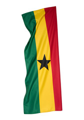 Ghana National Flag Vertical Display Isolated On Transparent Background