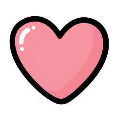 Glossy Pink Heart Icon Illustration With Transparent Background