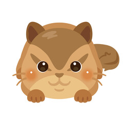 うつ伏せになったリスのイラスト