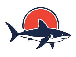 A vector illustration of a great white shark for marine, ocean, and wildlife conservation logos