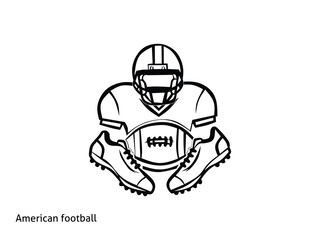American football equipment for icons and logos