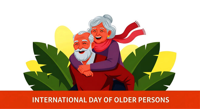 Happy Elderly Couple Enjoying Piggyback Ride, Smiling, Celebrating Together