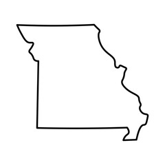 Fototapeta na wymiar Missouri state map outline