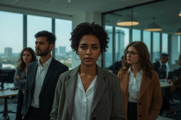 Obraz premium Diverse group of professionals in a modern office setting