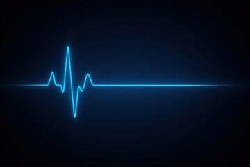 Abstract blue cardiogram wave background. AI Generative.