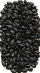 Photo of a Heap of Black Sunflower Seeds against White Background