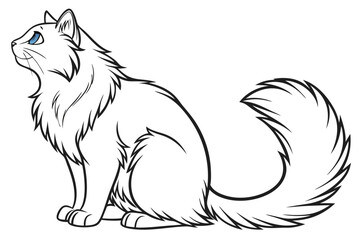 Obraz premium Illustrated cat images with line art
