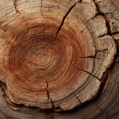 Fototapeta premium Close-up of a weathered tree trunk cross-section