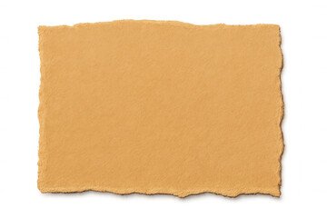 Obraz premium Rectangular piece of torn cardboard with jagged edges, isolated on a transparent background, providing space for text or design elements