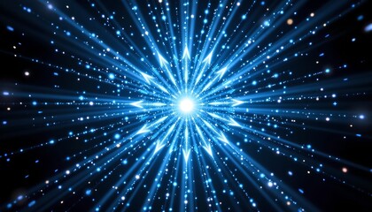 Ethereal Blue Starburst with Sparkling Lights