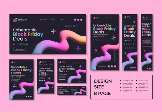 Black Friday Web Banner Add Template Set