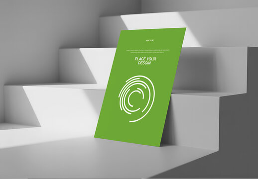 A4 Mockup On Stairs