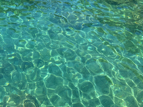 Emerald green crystal clear sea background.
