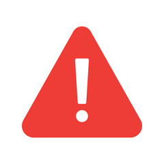 Red warning triangle with exclamation mark alert symbol danger sign caution icon vector illustration