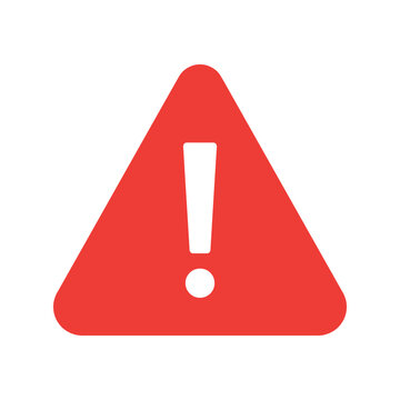 Red warning triangle with exclamation mark alert symbol danger sign caution icon vector illustration