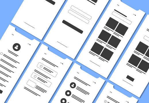 Mobile Apps Wireframe Design Template