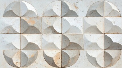 Artistic Geometric Patterns in White and Gray