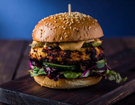 Zinger Burger close-up image - Powered by Adobe