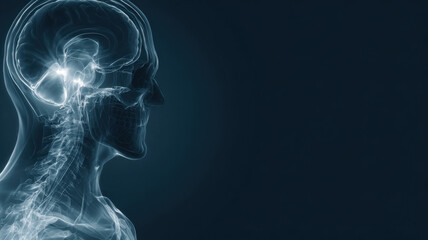 Fototapeta premium Glowing MRI scan visualization, futuristic medical imaging