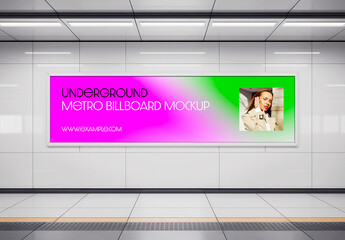Underground Metro Billboard Mockup