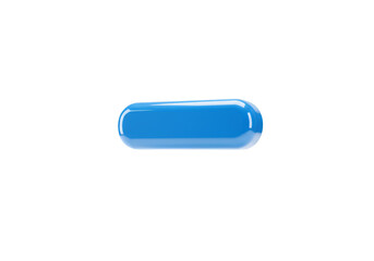 Isolated 3D Rendered Blue Capsule Pill on Transparent Background