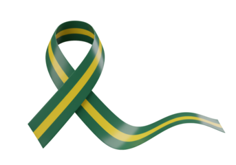 Isolated Awareness Ribbon With Green and Yellow Colors On Transparent Background