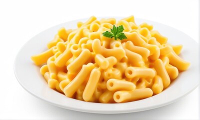 Creamy Macaroni and Cheese on White Plate