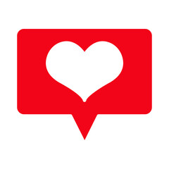 Notifications icon. Social media Like icon. Vector illustration on white background. color editable