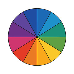 Obraz premium Color Wheel Icon – Spectrum, Palette, and Hue Chart Symbol
