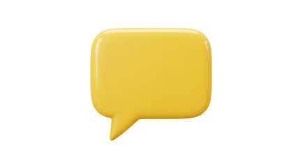 Fototapeta premium Isolated yellow speech bubble on white background for communication design