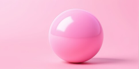 Obraz premium Pink Sphere on Pastel Background Minimalist 3D Render