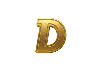 Isolated Golden Letter D Illustration On Black Background Transparent
