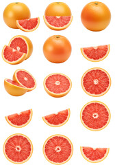 Isolated Grapefruit Slices on Black Background A Photo of Citrus Fruit