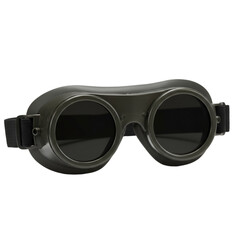 Isolated Green Goggles with Dark Lenses and Black Strap Transparent Background Photo