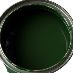 Isolated Green Paint Can Top View Isolated on Transparent Background Illustration