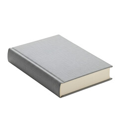 Isolated Grey Book Illustration With White Pages and Transparent Background