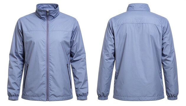 Lightweight jacket displayed against white backdrop front and back view