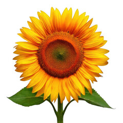 Fototapeta premium Sunflower full bloom, isolated white and transparent background.