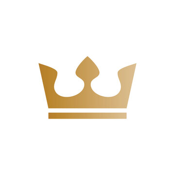 Minimalist Golden Crown Logo Design