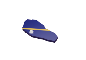 Isolated PNG Illustration of Nauru Flag in Blue and Yellow Colors