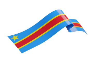 Isolated Realistic 3D Illustration of the Democratic Republic of Congo Flag
