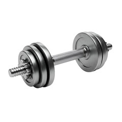 Fototapeta premium Realistic Metal Dumbbell Isolated On Transparent Background Weightlifting Equipment