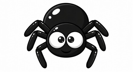Cute cartoon spider character with big eyes and friendly smile