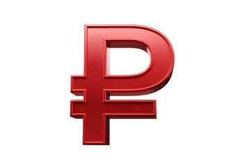 Obraz premium Isolated Red Ruble Symbol on a Transparent Background Illustration