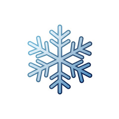 Isolated Snowflake Illustration with Blue Gradient Color on Transparent Background