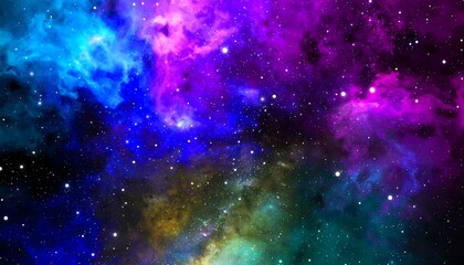 Obraz premium A vibrant display of swirling nebulae and countless stars across a vast expanse of space.