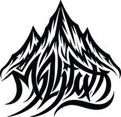 abstract mountain and wave pattern logo