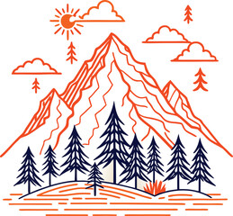 mountain landscape illustration