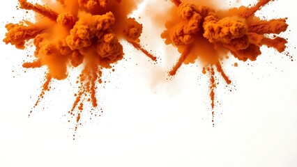 A vibrant explosion of brown powder forming organic cloud shapes, inspired by festive color celebrations.