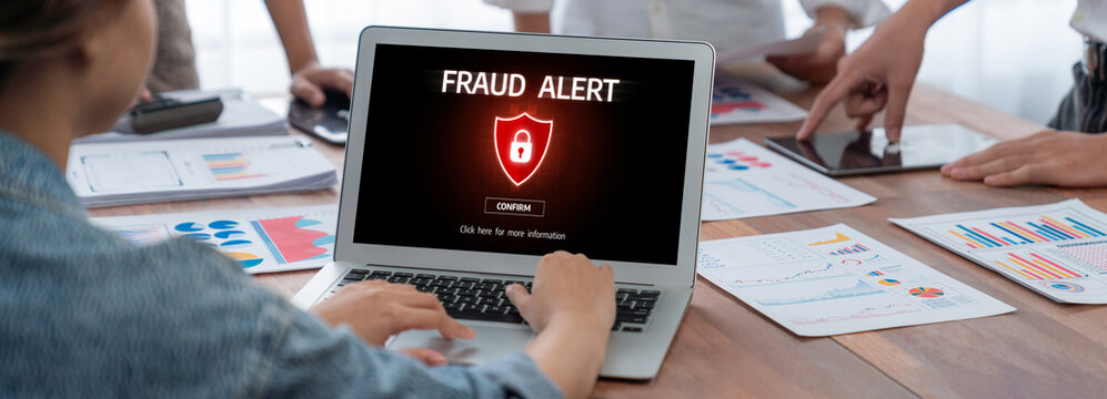 Cyber security software show alert of cyber attack for protection brisk. Danger from virus, phishing and cyber fraud. - Powered by Adobe